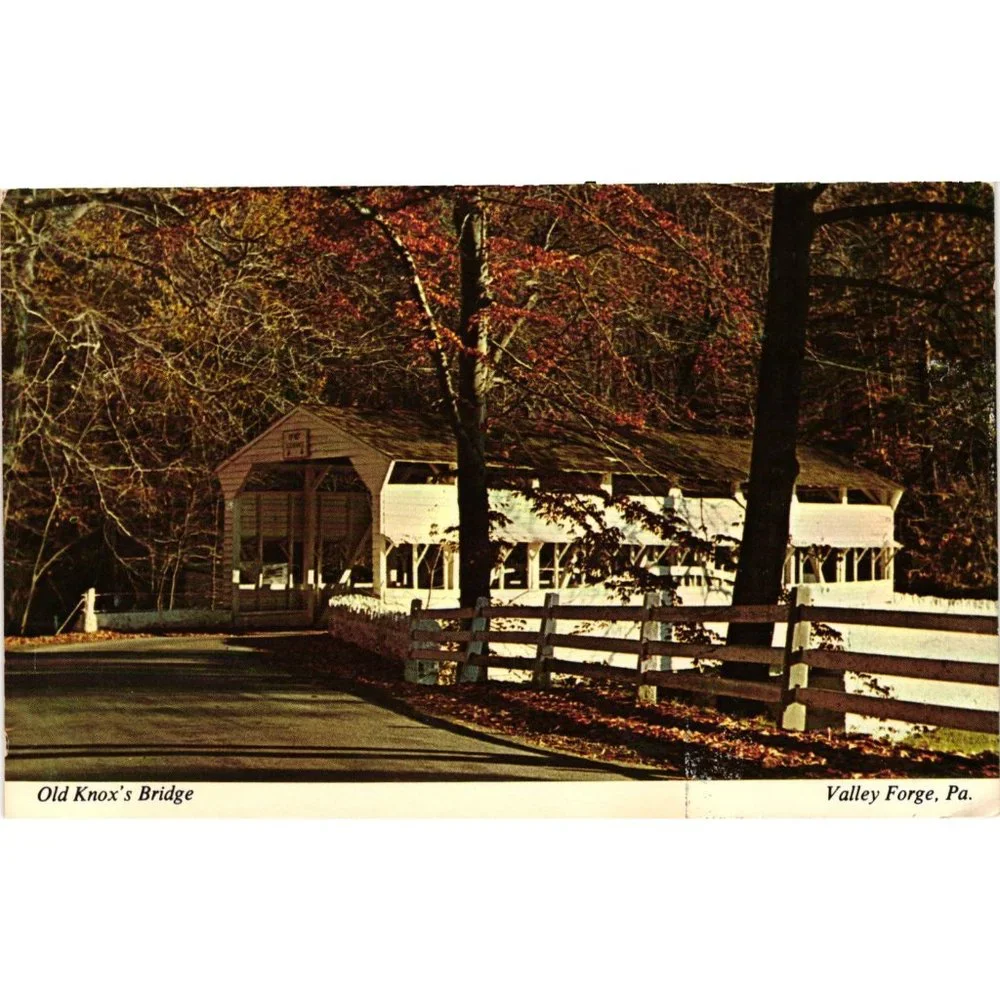 Valley Forge Pennsylvania Old Knox Bridge George Washington Covered Bridge Postc